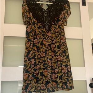 Floral Black Lace Dress